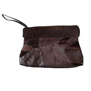Kelly Taylor Y2K Vintage Patchwork Corduroy Clutch Wristlet Purse